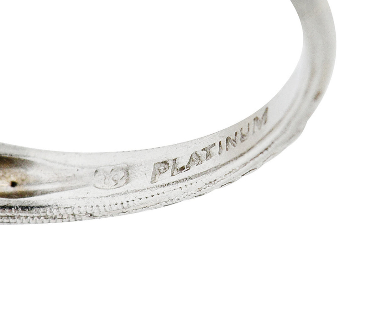Late Edwardian 0.60 CTW Diamond Platinum Trellis Engagement RingRing - Wilson's Estate Jewelry