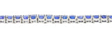 Contemporary 12.00 CTW Oval Cut Tanzanite 14 Karat White Gold Line Bracelet Wilson's Estate Jewelry