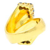 1980's Vintage Sapphire Diamond 18 Karat Gold Bypass RingRing - Wilson's Estate Jewelry