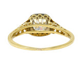Art Deco 0.36 CTW Platinum 18 Karat Yellow Gold Volute Vintage Engagement Ring