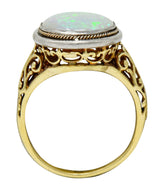 Edwardian Opal Platinum-Topped 15 Karat Gold Statement RingRing - Wilson's Estate Jewelry
