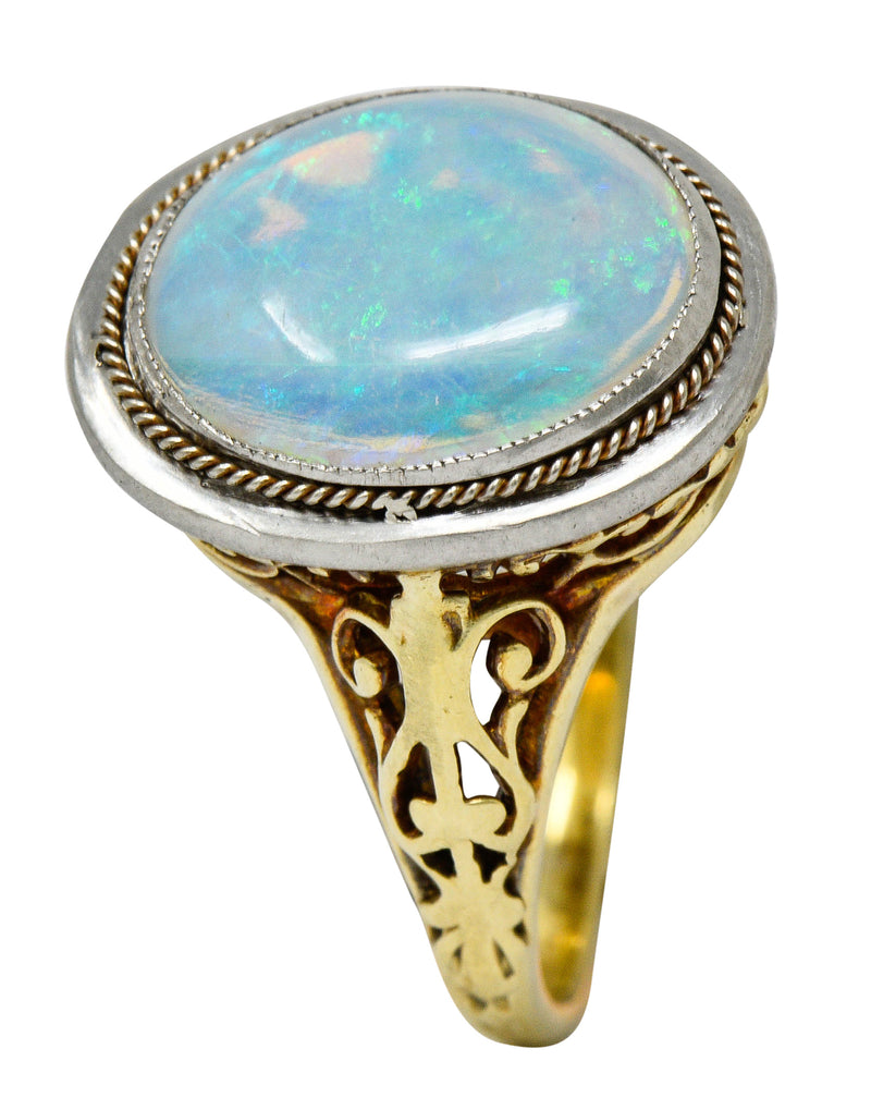 klif Toeval kleur Edwardian Opal Platinum-Topped 15 Karat Gold Statement Ring | Wilson's  Estate Jewelry