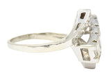 Art Deco 1.00 CTW Diamond 14 Karat White Gold Vintage Bypass Ring Wilson's Estate Jewelry