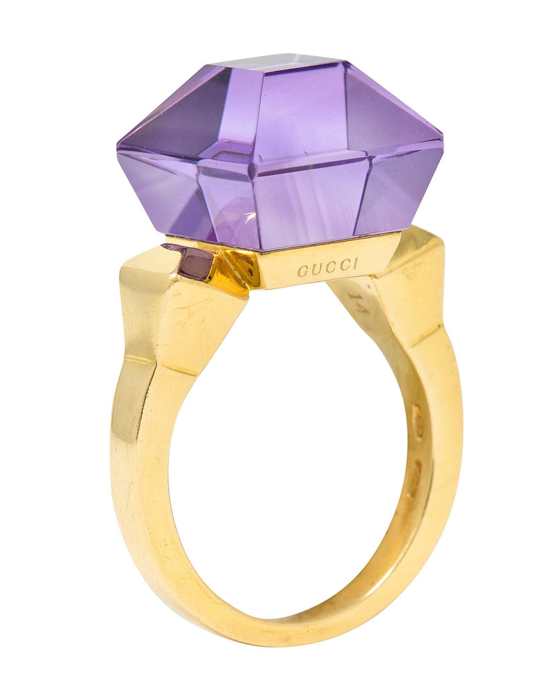 Gucci Amethyst 18 Karat Gold Chiodo Statement RingRing - Wilson's Estate Jewelry