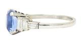 Mid-Century 3.83 CTW No Heat Ceylon Sapphire Diamond Platinum Vintage Ring GIA Wilson's Estate Jewelry
