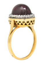 French Victorian Garnet Diamond 18 Karat Yellow Gold Silver Antique Cluster Gemstone Ring Wilson's Estate Jewelry