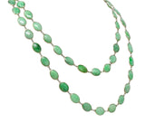 Vintage Jade Cabochon 18 Karat White Gold 47 Inch Long Chain NecklaceNecklace - Wilson's Estate Jewelry