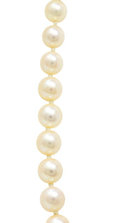 1950's Mid-Century 1.08 CTW Diamond Pearl Platinum Strand NecklaceNecklace - Wilson's Estate Jewelry