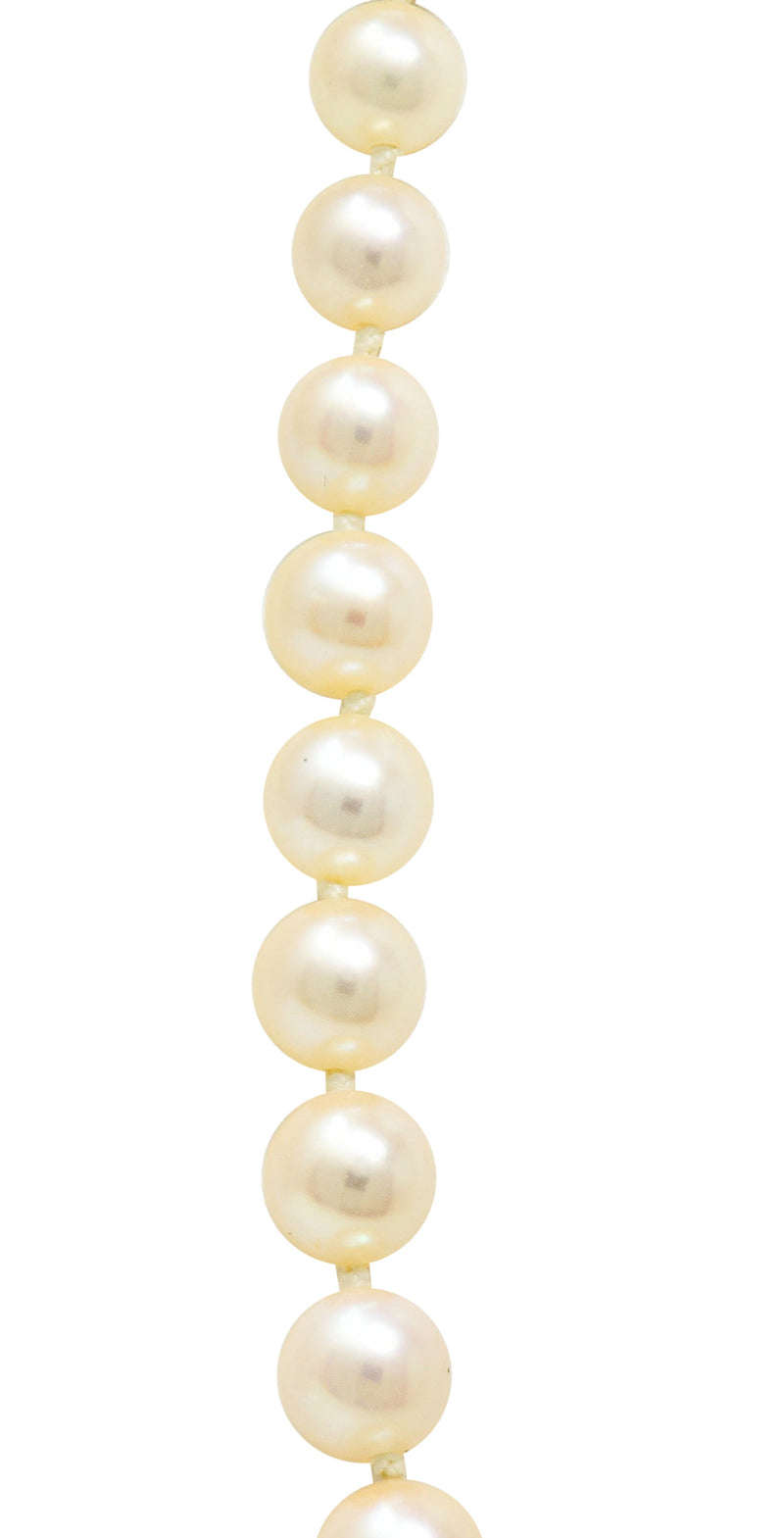 1950's Mid-Century 1.08 CTW Diamond Pearl Platinum Strand NecklaceNecklace - Wilson's Estate Jewelry