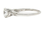 Mid-Century 1.18 CTW Diamond Platinum Five Stone Vintage Engagement Ring GIA Wilson's Estate Jewelry