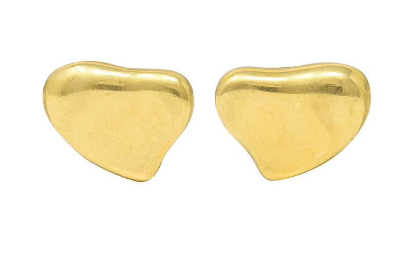 Elsa Peretti Tiffany & Co. 18 Karat Gold Full Heart Stud EarringsEarrings - Wilson's Estate Jewelry