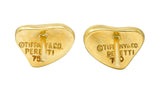 Elsa Peretti Tiffany & Co. 18 Karat Gold Full Heart Stud EarringsEarrings - Wilson's Estate Jewelry