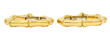 David Webb Vintage 18 Karat Yellow Gold Bamboo Hoop Ear-Clip Earrings Wilson's Antique & Estate Jewelry