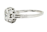 Art Deco 1.05 CTW Diamond 18 Karat White Gold Foliate Engagement RingRing - Wilson's Estate Jewelry