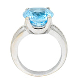 JB Star Blue Topaz Diamond 18 Karat White Gold Gemstone RingRing - Wilson's Estate Jewelry