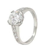 Art Deco 1.88 CTW Old European Cut Diamond Platinum Vintage Engagement Ring