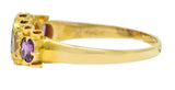 Victorian Rhodolite Garnet Chrysoberyl 18 Karat Gold Five Stone RingRing - Wilson's Estate Jewelry