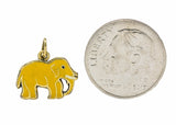 1920's Art Deco Yellow Enamel 14 Karat Gold Elephant Charmcharm - Wilson's Estate Jewelry