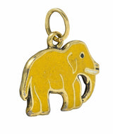 1920's Art Deco Yellow Enamel 14 Karat Gold Elephant Charmcharm - Wilson's Estate Jewelry