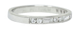 Vintage Single Baguette Cut Diamond Platinum Channel Band RingRing - Wilson's Estate Jewelry