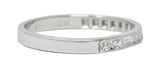 Vintage Single Baguette Cut Diamond Platinum Channel Band RingRing - Wilson's Estate Jewelry