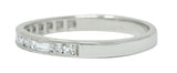 Vintage Single Baguette Cut Diamond Platinum Channel Band RingRing - Wilson's Estate Jewelry