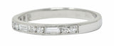 Vintage Single Baguette Cut Diamond Platinum Channel Band RingRing - Wilson's Estate Jewelry