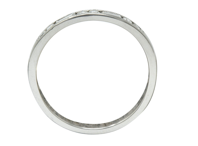 Vintage Single Baguette Cut Diamond Platinum Channel Band RingRing - Wilson's Estate Jewelry