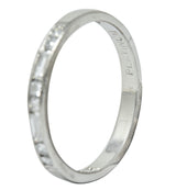 Vintage Single Baguette Cut Diamond Platinum Channel Band RingRing - Wilson's Estate Jewelry