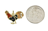 Art Deco Enamel 14 Karat Gold Rooster Charmcharm - Wilson's Estate Jewelry