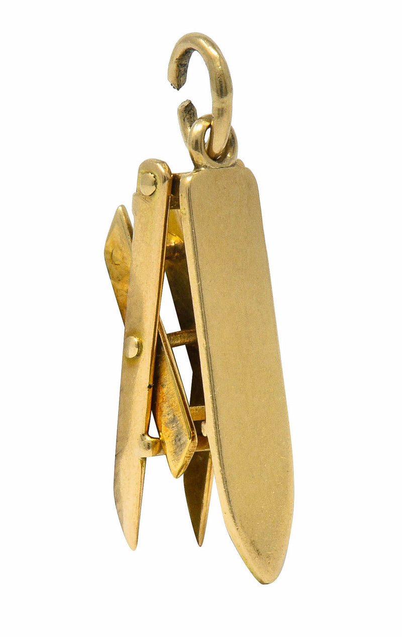 Retro 14 Karat Gold Collapsable Ironing Board Charmcharm - Wilson's Estate Jewelry
