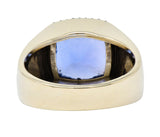 Tanzanite Diamond Halo 18 Karat White Gold Unisex Gemstone RingRing - Wilson's Estate Jewelry