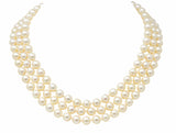 Retro 1.70 CTW Diamond Cultured Pearl 14 Karat White Gold Multi-Strand Necklace & BroochNecklace - Wilson's Estate Jewelry