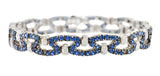 Vintage 6.50 CTW Sapphire Diamond 18 Karat White Gold Braceletbracelet - Wilson's Estate Jewelry