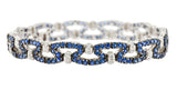 Vintage 6.50 CTW Sapphire Diamond 18 Karat White Gold Braceletbracelet - Wilson's Estate Jewelry
