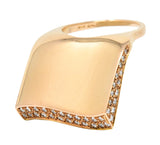 Italian Pave Diamond 18 Karat Rose Gold Wave Band RingRing - Wilson's Estate Jewelry