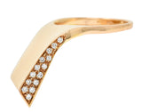 Italian Pave Diamond 18 Karat Rose Gold Wave Band RingRing - Wilson's Estate Jewelry