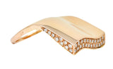 Italian Pave Diamond 18 Karat Rose Gold Wave Band RingRing - Wilson's Estate Jewelry