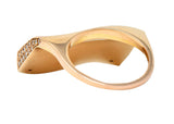 Italian Pave Diamond 18 Karat Rose Gold Wave Band RingRing - Wilson's Estate Jewelry