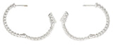 1.50 CTW Diamond 14 Karat White Gold Inside Outside 27 MM Hoop Earrings Wilson's Estate Jewelry