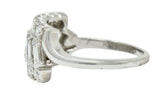 Retro 1.25 CTW Diamond Platinum Fishtail Band RingRing - Wilson's Estate Jewelry