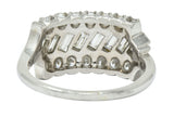 Retro 1.25 CTW Diamond Platinum Fishtail Band RingRing - Wilson's Estate Jewelry