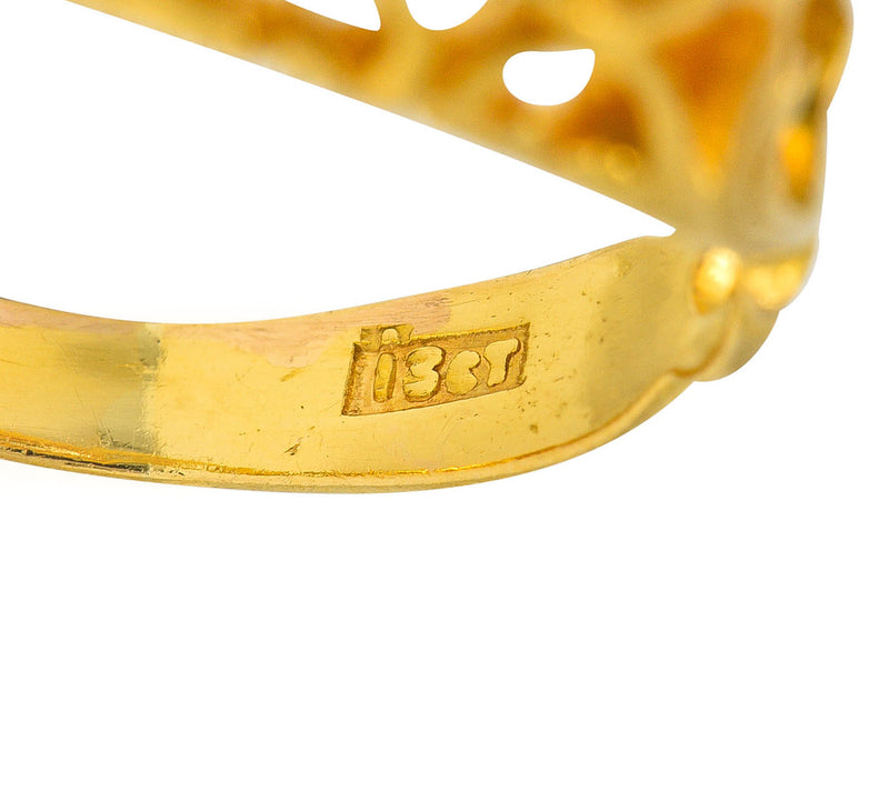 Art Nouveau 0.80 CTW Old Mine Diamond 18 Karat Gold Whiplash RingRing - Wilson's Estate Jewelry
