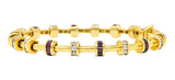 Charles Krypell 6.00 CTW Diamond Ruby 18 Karat Gold Barrel Link Braceletbracelet - Wilson's Estate Jewelry