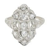 1920's Art Deco 0.80 CTW Diamond Platinum Dinner RingRing - Wilson's Estate Jewelry