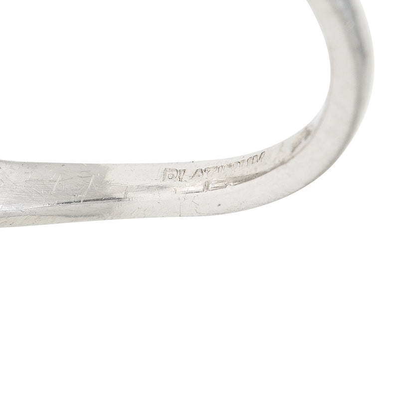 Mid-Century 3.52 CTW Diamond Pinctada Pearl Platinum Toi-Et-Moi Vintage Ring GIA