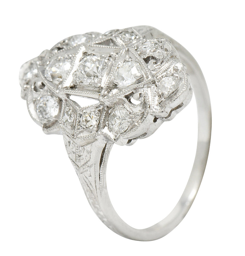 1920's Art Deco 0.80 CTW Diamond Platinum Dinner RingRing - Wilson's Estate Jewelry