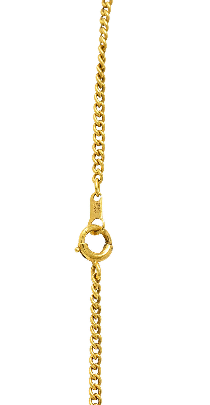 Krementz Art Nouveau Citrine Pearl 14 Karat Gold Pendant NecklaceNecklace - Wilson's Estate Jewelry