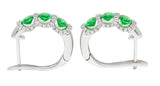 Spark Tsavorite Diamond 18 Karat White Gold Huggie EarringsEarrings - Wilson's Estate Jewelry