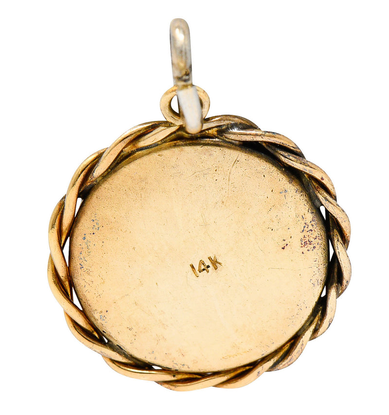 1960's Vintage Reverse Carved Rock Crystal 14 Karat Gold Scorpio Zodiac Charmcharm - Wilson's Estate Jewelry